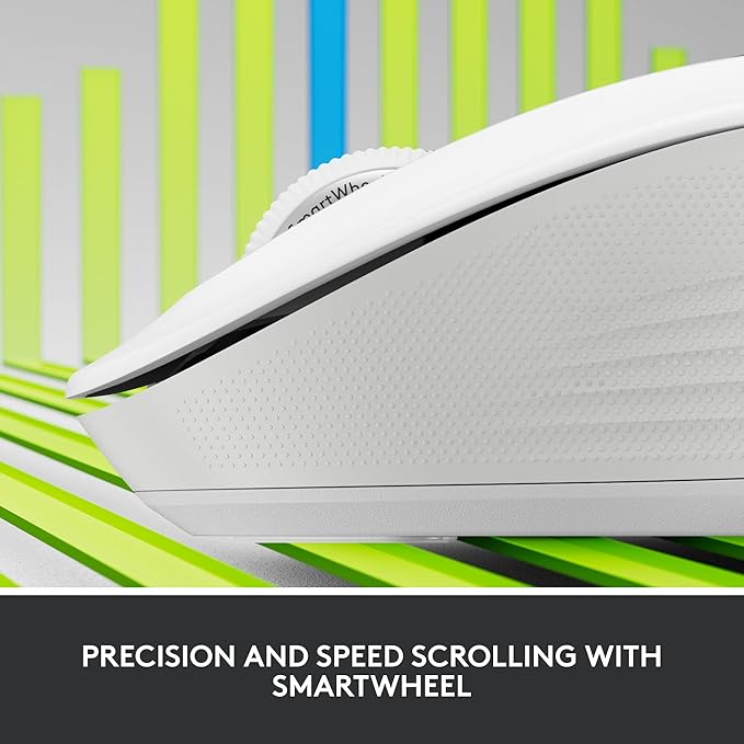 Logitech Signature M550 Wireless Mouse - for Small to Medium Sized Hands 2-Year Battery Silent Clicks Bluetooth Multi-Device Compatibility - Off White