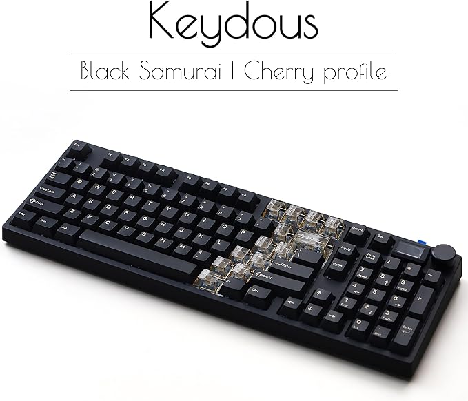 NJ98 Wireless Custom Mechanical Keyboard with Screen Knob 96% Hot Swappable RGB Keyboard Mac Windows (Black Samurai Brass Plate-Box Deep Sea)