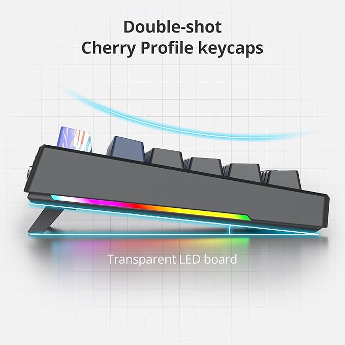 96% Percent Keyboard Programmable99 Keys Wired Hot-swappable RGB Mechanical Gaming Keyboard Gasket Mount with Quiet Pre-lubed switches for Mac/Win (Dark Blue)
