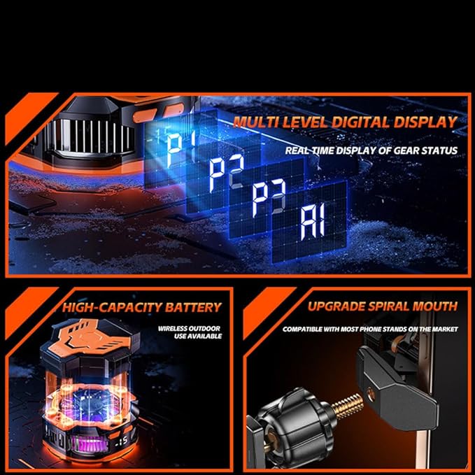 P80 Phone Cooler Semiconductor AI Smart Temperature Control with Triple Frosting ModesFast Cooling for Gaming Effectively Solves Lag and Frame Drop Issues Fits Most TripodSelfie StickPhone Holder