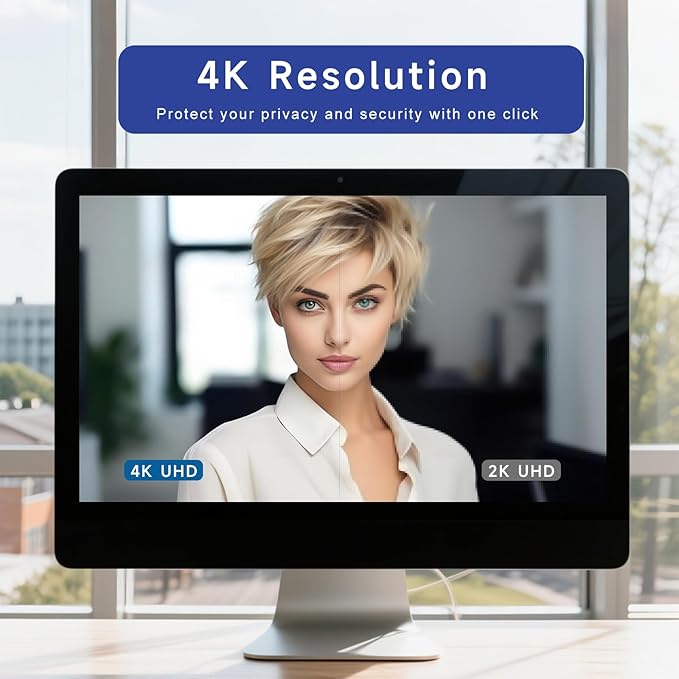 4K Webcam with Light Webcam for PC with Microphone USB Computer Camera for Desktop Web cam with Tripod Plug and Play Web Camera for Desktop Computer