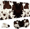 Large Gaming Mouse Pad + Mouse Wrist Rest Pad + Coaster Combination 31.5 x 11.8 Durable Non-Slip Extension Table Mat Suitable for Office and Home Cow Hide Print