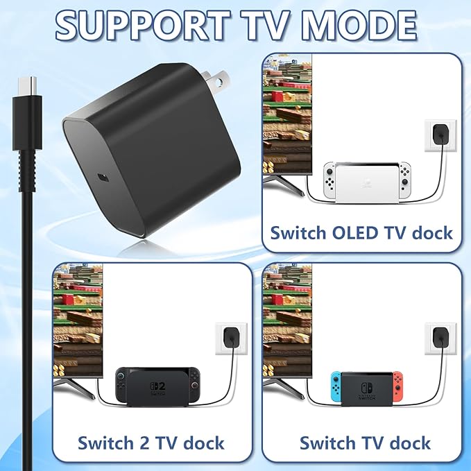 Switch 2 Portable USB-C Dock (with Ethernet Port) Supporting 4K@120Hz/PD 100W/USB Ports Includes 20V/3A Power Adapter and HDMI Cable Compatible with Switch/Steam Deck/ROG Xbox Ally X/Legion Go 1/2