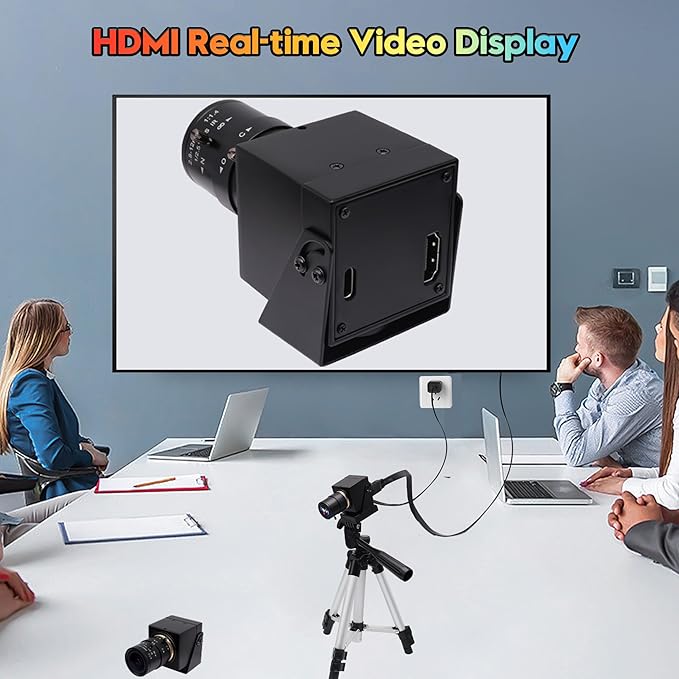 SVPRO 4K Streaming Webcam with 5-50mm Zoom Lens USB &amp HDMI Dual Ouput10X Optical Zoom Manual Focus Camera H.264 Computer Vision Industrial Security Camera for PC/Monitor/TV/Projector