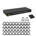 CKLau 4Kx2K HDMI KVM Switch 16 Port with Cables Rack Mount KVM Switch Support HDCP EDID for Windows Linux Mac Debian Ubuntu Fedora Raspberry Pi and Ubuntu