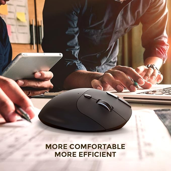ECHTPower Trackball Mouse Easy Thumb Control Ball Mouse Precision and Smooth Tracking Wireless Mouse Support 3 Device Connection(2.4G or BT) Rollerball Mouse for PC/Laptop/Mac/Windows