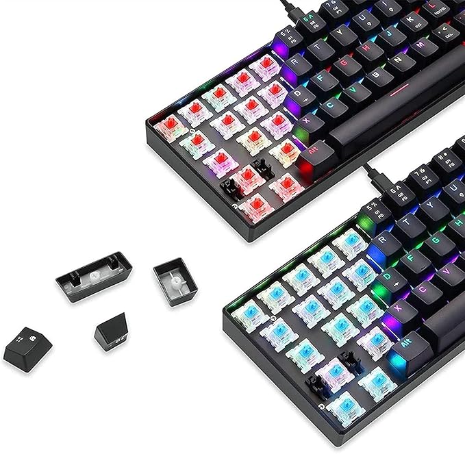 Mechanical Gaming KeyboardWired 60% Mechanical Gaming Keyboard RGB Backlit Ultra-Compact Blue Switchfor Mac Windows Laptop