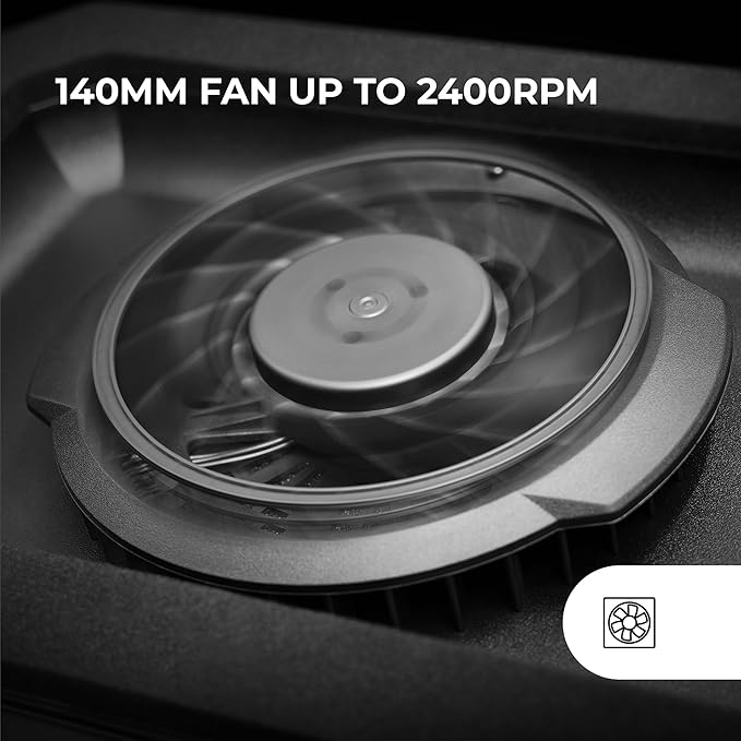 Mars Gaming MNBC Ultra Cooling Base and Stand 140 mm Fan CoolCore Airflow Technology RGB Chroma 5 Positions Compatible with Laptops up to 18 Inches Smartphone Holder 4 x USB-A Black