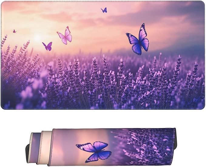 Butterflies Desk Cover MatExtended Large Mouse PadComputer Laptop Mat Desk Decor for Office Game Home 30x16 Inch