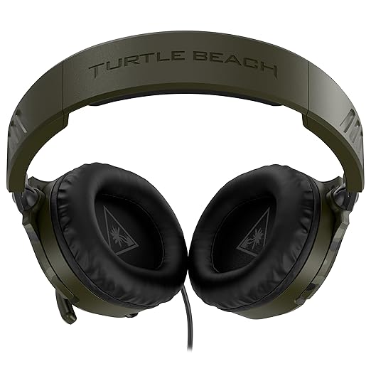 Turtle Beach Recon 70 Multiplatform Gaming Headset for Xbox Series X|S Xbox One PS5 PS4 PC &amp Mobile w/ 3.5mm Wired Connection - Flip-to-Mute Mic 40mm Speakers Lightweight Design Green Camo
