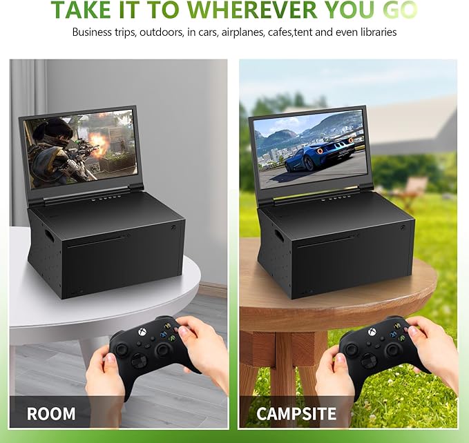 G-STORY 14‘’ Portable Monitor for Xbox Series X 4K Portable Gaming Monitor IPS Screen for Xbox Series X（not Included） with Two HDMI HDR Freesync Game Mode Travel (14“&amp4K for Xbox Series X)