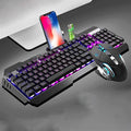 Gaming Keyboard and Mouse Combo Large Mouse Pad Mechanical Feel RGB Backlit 3200 DPI Mouse for WindowsComputerPCNotebookLaptop (Color : Black)