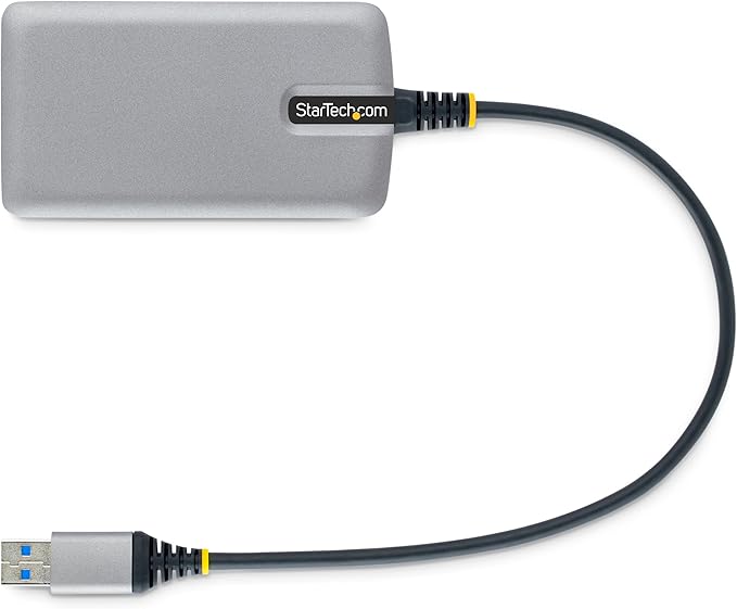 StarTech.com 3-Port USB Hub with Ethernet - 3X USB-A Ports - Gigabit Ethernet (RJ-45) - USB 3.0 5Gbps - Bus-Powered - 1ft/30cm Long Cable - Portable Laptop USB Hub Adapter w/GbE (5G3AGBB-USB-A-HUB)