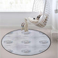 Red Grey Office Chair Cushion Mat for Hard Floors Non Slip Multi-Purpose Desk Chair Mat Rug for Hardwood Tile Floor Carpets Dots Like and Circled Design Artwork Diameter 35.4 in