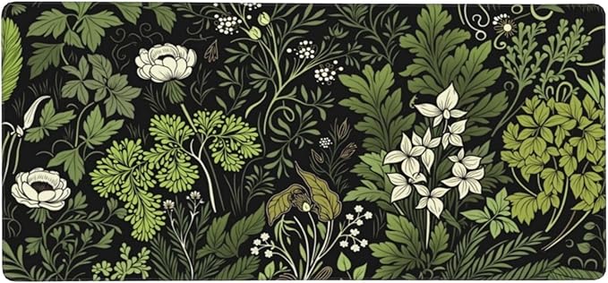 Botanical Garden Floral Mouse PadDesk MatLarge Waterproof Non-Slip Rubber Mousepad with Stitched Edges Office Home Computer Desk Accessories35.4X15.7