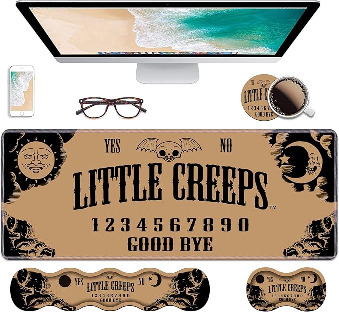 Ergonomic Keyboard Wrist Rest &amp Mouse Pad Wrist Rest Set Large XXL Gaming Desk Mat 31.5x 11.8 with Non-Slip Base Memory Foam Easy Typing Pain Relief for Home &amp Office Ouija Board