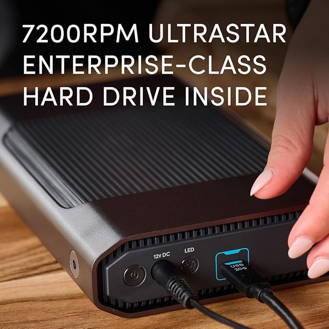 SanDisk Professional 26TB G-Drive Enterprise-Class External Desktop Hard Drive - 7200RPM Ultrastar HDD Inside USB-C (10Gbps) USB 3.2 Gen 2 Mac Ready - SDPHF1A-026T-NBAAD