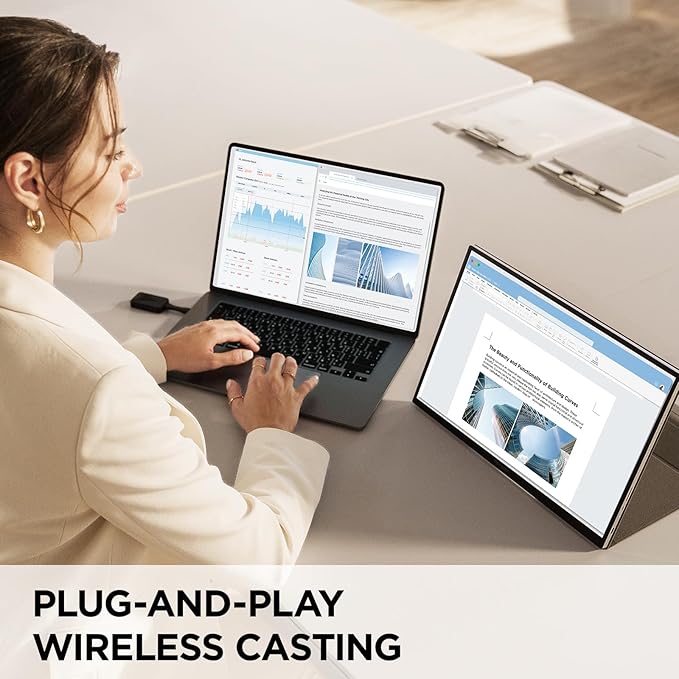 ViewSonic VG1656N-S 16 1200p IPS Wireless Portable Monitor with 2 Way Powered 60W USB C 60 Hz Black - Certified Refurbished