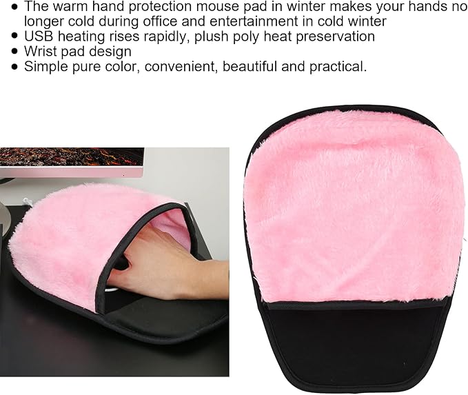 USB Heated Pad with Hand Warmer – Plush Warm Desk Keyboard Hand Warmer for Winter Office &amp Home Use Removable &amp Cozy for Women &amp Men