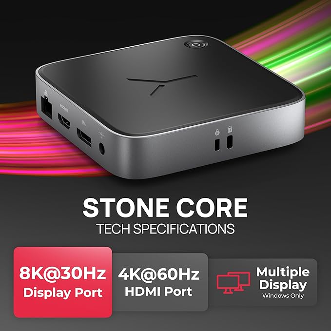 Brydge Stone CORE Powered Charging Docking Station – 10 Ports 100W PD Dual Monitor Docking Station 4K60Hz 8K HDMI SD 4.0 USB-A &amp USB-C Ethernet – Windows &amp MacOS Compatible Laptop