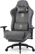 Dowinx Big and Tall Gaming Chair with Suede Fabric Breathable Game Chairs for Adults with Oversized Thick Seat for 440lbs Ergonomic Gamer Chair for Streaming &amp Long Gaming Sessions Grey
