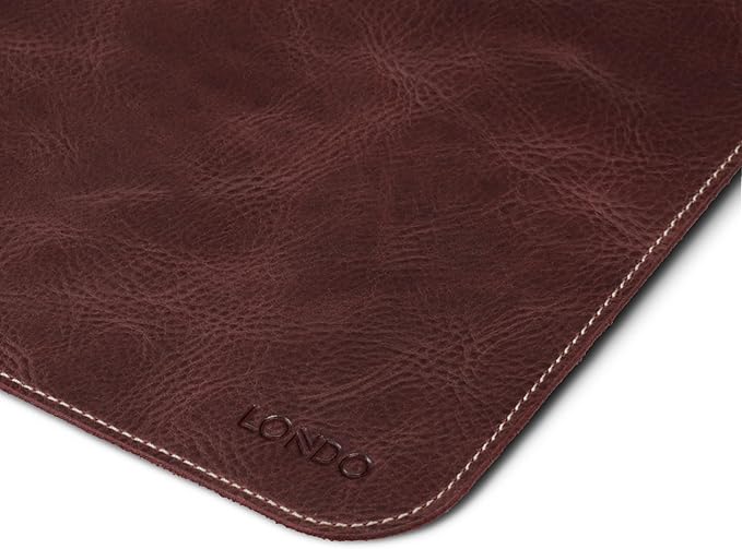 Londo Top Grain Leather Extended Mouse Pad – Large Desk Mat for Office &amp Gaming Smooth Writing Surface Non-Slip Base Durable &amp Stylish Workspace Accessory