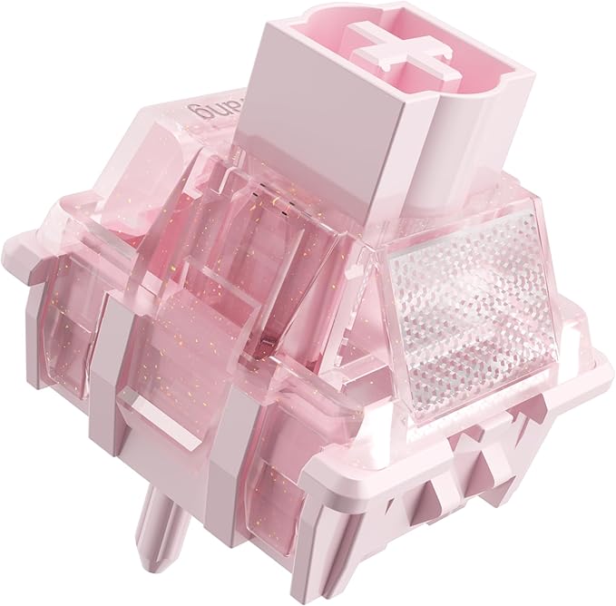 Zhouwang Starlight Pink Magnetic Keyboard Switches Linear Factory Pre-lubed Freely Setting Pre-TraveSwitches for Magnetic Gaming Keyboard（90PCS）