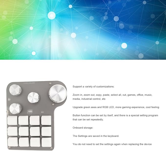 YWBL-WH Blue Switch Keyboard Customizable RGB Lighting Gaming KeyPad 3 Connectivity Options for Gaming Music Office Tasks