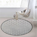 Abstract Rug Round Carpet Trendy Area Rugs Non Slip Soft Floor Carpet Cozy Bath Mat for Indoor Bedroom Living Room Bathroom Floor Mat Geometric Vertical Square ShapedBlack White Diameter 60 in