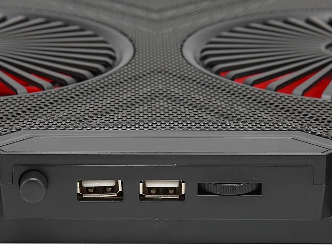 RGB Laptop Pad with Dual Silent Fans Gaming Laptop Cooler Stand with 7 s Height Adjustment 2 USB Ports and RGB ing for 14in to 17in Lap y Panel