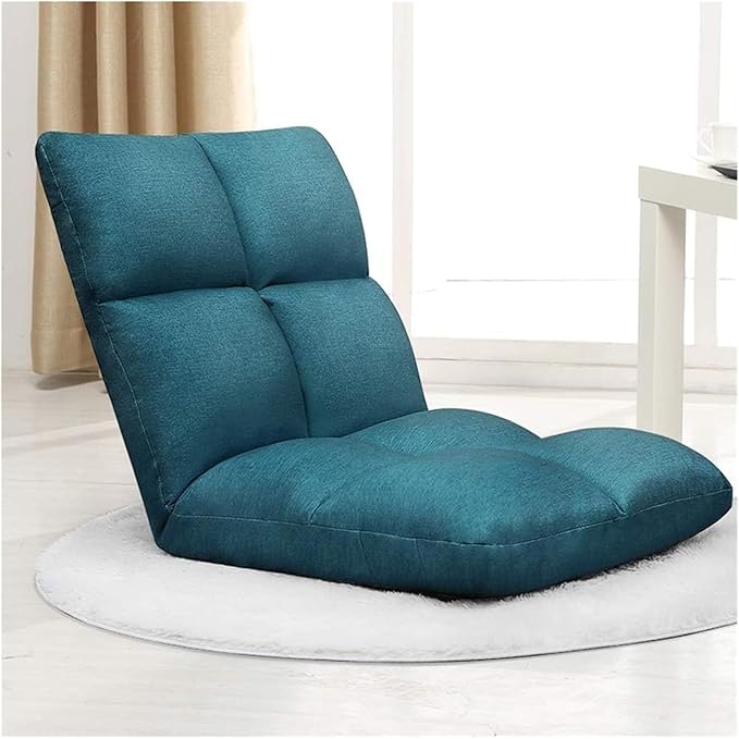 ELEFOCUS Folding Sofa Chair Folding Floor Chair Computer Chair On Single Bed 5 Speed Adjustment for Bay Window Bedroom(Wine Red)