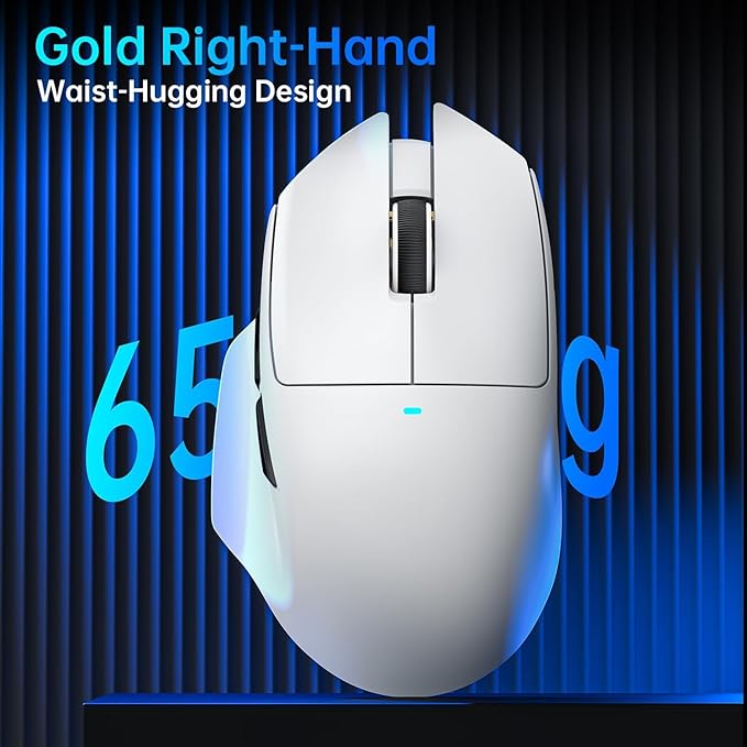 ATTACK SHARK V6 Wireless Gaming Mouse with RGB Charging Dock 25K DPI PAW3311 Sensor 1K Polling Tri-Mode PC Mice500mAh Battery Cloud-Based AI Driver for Win/MacBlack