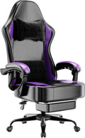 Gaming Chair with Pocket Spring Cushion and Footrest Ergonomic Computer Chair for Adults Breathable PU Leather Game Chair