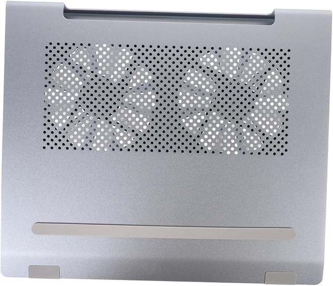 Aluminum Alloy Laptop Cooling Pad Stand with Fan Ventilated Support to 17.3 Inch Notebooks Gaming and Office Use Gray