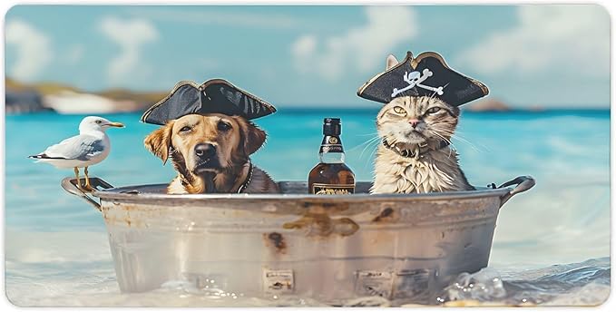 XXL Gaming Mouse Pad Animal Funny Dog Cat XXL Gaming Mouse Pad Large Desk Mat Protector for Desktop Anti-Slip Rubber Extended Computer Keyboard Mat Writing Pad for Work Office 15.7 * 35.4 inB-1762
