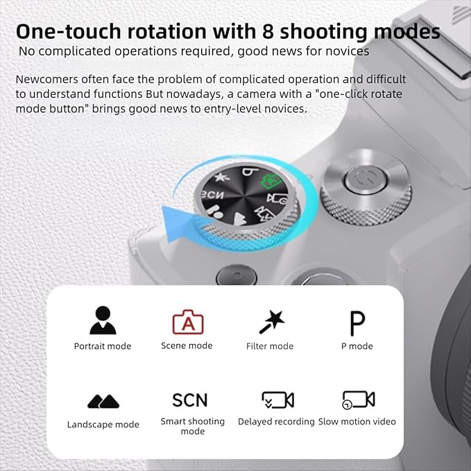 Diyeeni 8K Digital Camera 88MP HD Dual Lens 16X Zoom WiFi Webcam with 3.2 Inch Touchscreen Flash Lens Hood for Photography Selfie Video Streaming
