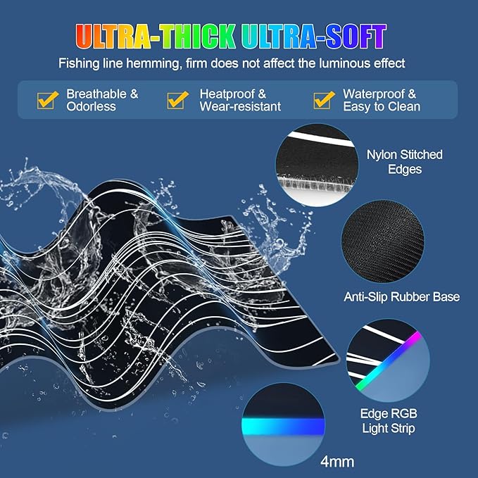 Mouse Pad with Foldable Phone Holder &amp Wireless Charger XL RGB Gaming Mousepad 31.5x11.8 Large Desk Mat for Keyboard Home Desk Pad with Dual Qi Charging Station | 11 Colors &amp 5 Modes | Wat