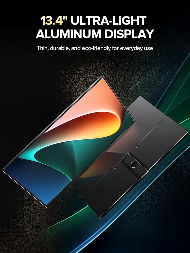 UPERFECT 4K Portable Monitor 13.4 UHD 3840x2400 Matte IPS Laptop Display with Built-in Stand 16:10 Aspect Ratio 100% sRGB 500 Nits Brightness All-Metal Frame for PC/Mac/Phone/Game Console