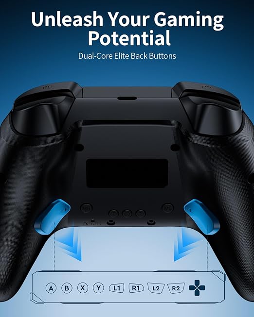 momen PC Gaming Controller Wireless for Switch 2/Steam Deck Controller with Hall Effect Joysticks &amp 2.4G Dongle PC Gaming Control with Paddles Black Bluetooth Gamepad for Windows/Android/iPhone