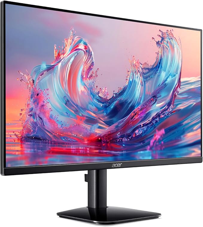 acer 23.8 FHD Office Monitor 120Hz Adjustable Tilt AMD FreeSync 1ms (VRB) Wall Mountable IPS ZeroFrame Design HDMI &amp VGA - Black