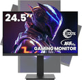 CRUA 24.5Inch Gaming Monitor 144Hz/165Hz FHD(1920x1080P) 120% sRGB Computer Monitor Height/Pivot/Swivel/Tilt Adjustable Vertical Monitor Support FreeSync DPHDMI Wall Mount (75mmX75mm)