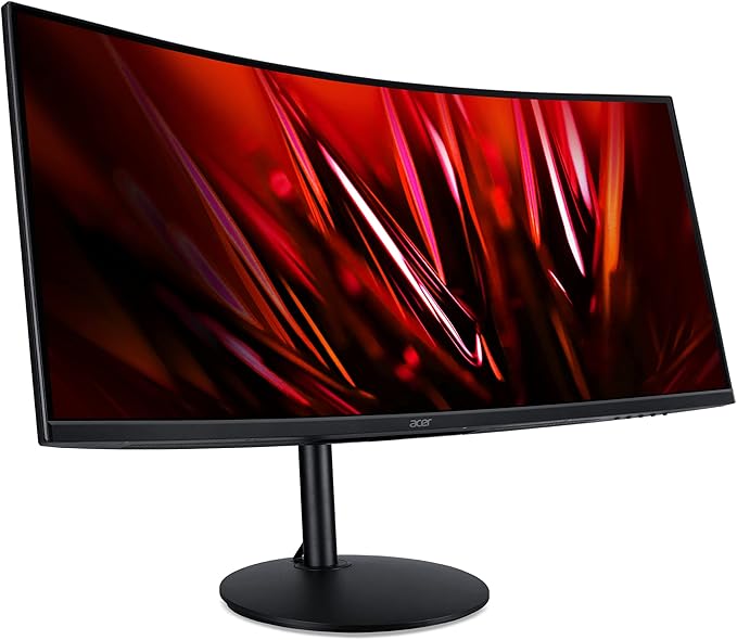 acer Nitro 34 QHD 3440 x 1440 1500R Curved PC Gaming Monitor AMD FreeSync Premium 165Hz Refresh 1ms (VRB) ZeroFrame Design 2 x Display Port 1.4 &amp 2 x HDMI 2.0 Ports XZ342CU SbmiipphxBlack