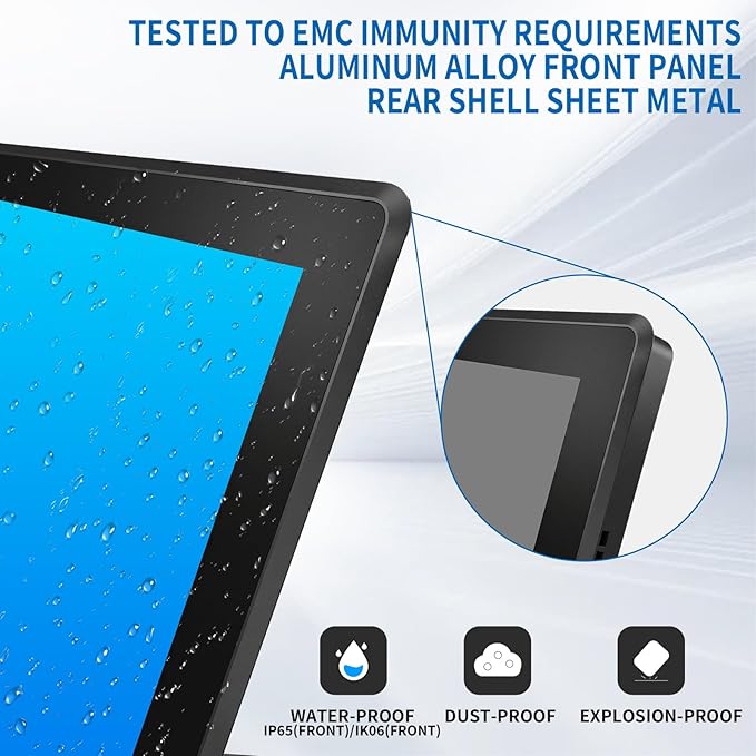 21.5 Inch Industrial Touch Screen Monitor 10 Points Touch Ratio 16:9 Capacitive PCAP Display 1920 x 1080R Active Matrix TFT LCD LED Backlight VGA DVI HD-MI Ports