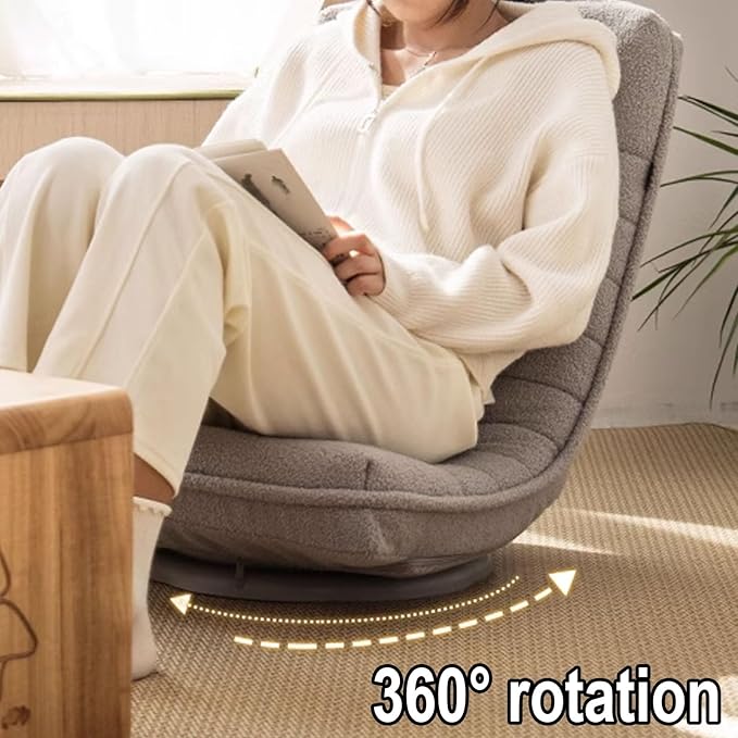 Floor Chairs for Adults with Back Support Adjustable in 3 Levels No Assembly Required Floor Gaming Chair The Bottom Can Rotate 360 Degrees for Home Apartment(Blue54 * 46 * 10CM)