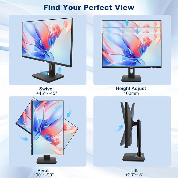 Touch Screen Monitor Touchscreen Monitor 27'' QHD 2560x1440 100Hz Touch Screen Monitors w/ 10-Point Touch Built-in Speakers Type C VESA Stylus Pen Perfect for Bar Gym Business Black
