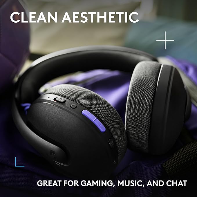 Logitech G325 Lightspeed Wireless Bluetooth Gaming Headset All-Day Comfort Built-in Mic with Noise Reduction 24-Bit Audio 24+ Hr Battery Life for PC PlayStation Switch Mobile – Black