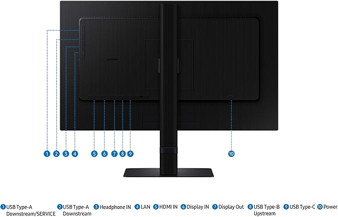 SAMSUNG 24 ViewFinity S6 (S60UD) Series QHD High Resolution Computer Monitor 100Hz HDR10 USB-C Built-In LAN Port Daisy Chain Support Easy Setup Height Adjustable Stand LS24D606UANXZA 2024