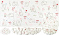Conmputer Desk Mat Set 4 in 1 Cloud-Shaped Ergonomic Wrist Rest Set Mouse Pad with Non-Slip Base Memory Foam Silicone Lining Keyboard Wrist Rest Computers Offices Gaming Cute White Bunny