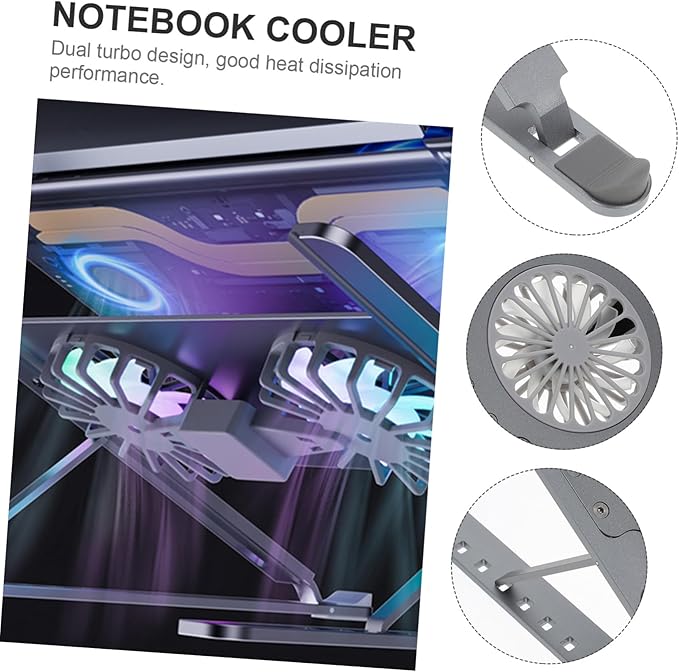 ARTIBETTER Colorful Led Laptop Cooling Pad Stand for Enhanced Air Circulation Mute High Wind Volume Compatible All Notebooks