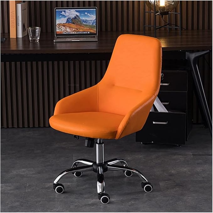 Adjustable Office Computer Chair with Armrest Leather Office Chairs for Meeting Room Furniture Home Chair Backrest Swivel Computer Gaming(Dark Blue-Golden)